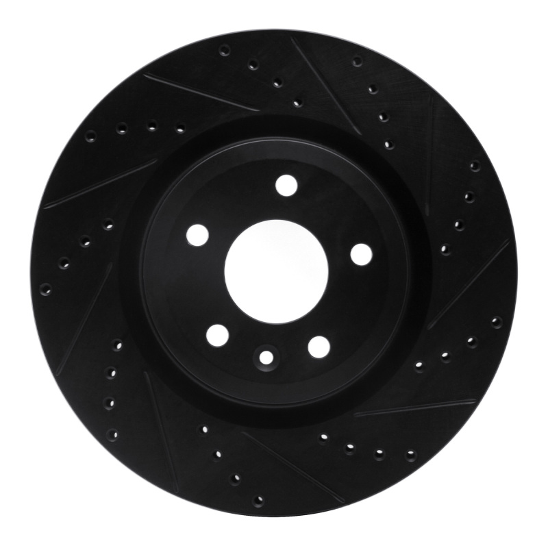 Ford Explorer Brake Rotor (1) - Front Right - R1 Concepts - Drilled & Slotted - Black - `11-`19